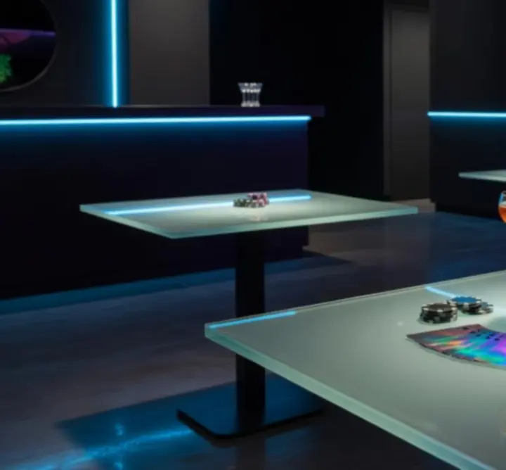Prémium urbánus lounge belső tér asztalfoglaláshoz